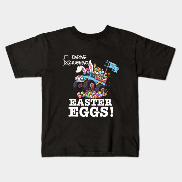 Crushing Easter Eggs Monster Truck Kids T-Shirt by TheMaskedTooner